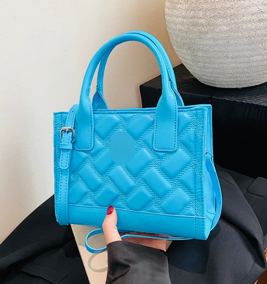 Quilted Top Handle Bag with Adjustable Crossbody Strap