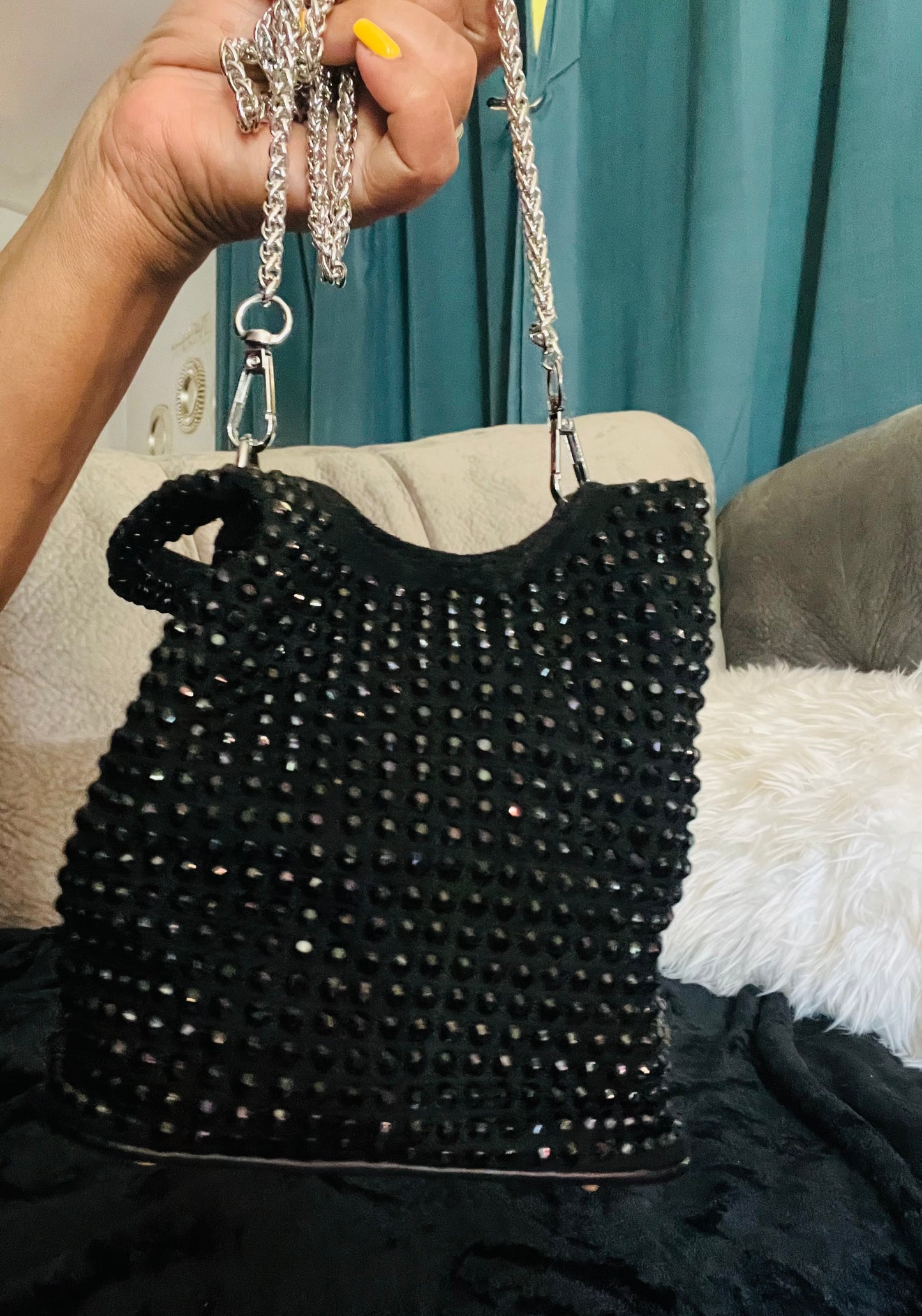 Small blinged pouch purse