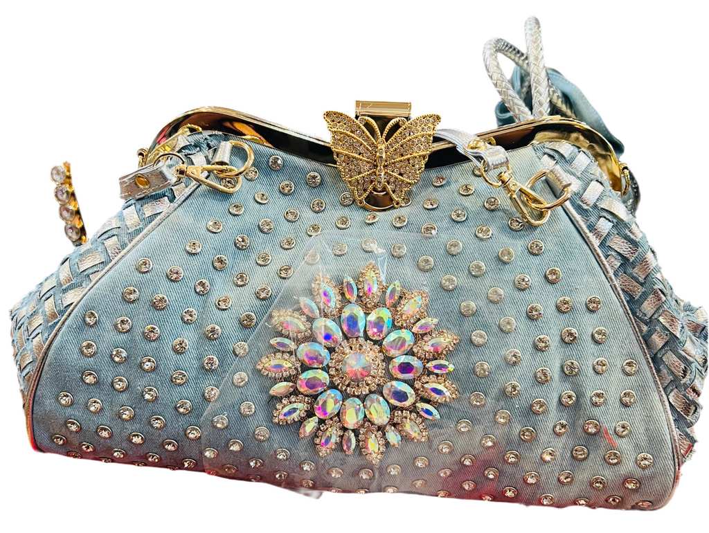 Bling blue Jean purses