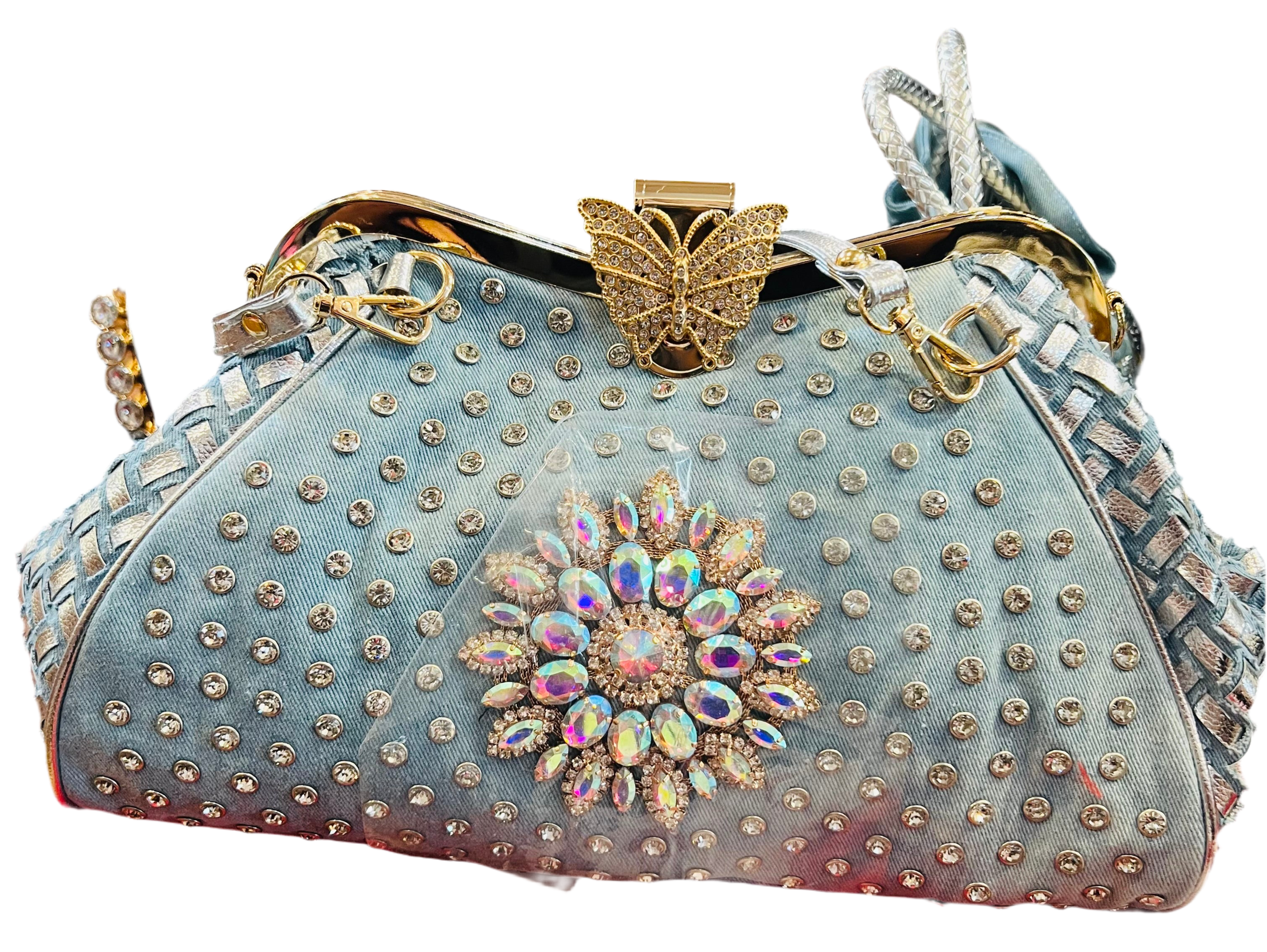 Bling blue Jean purses