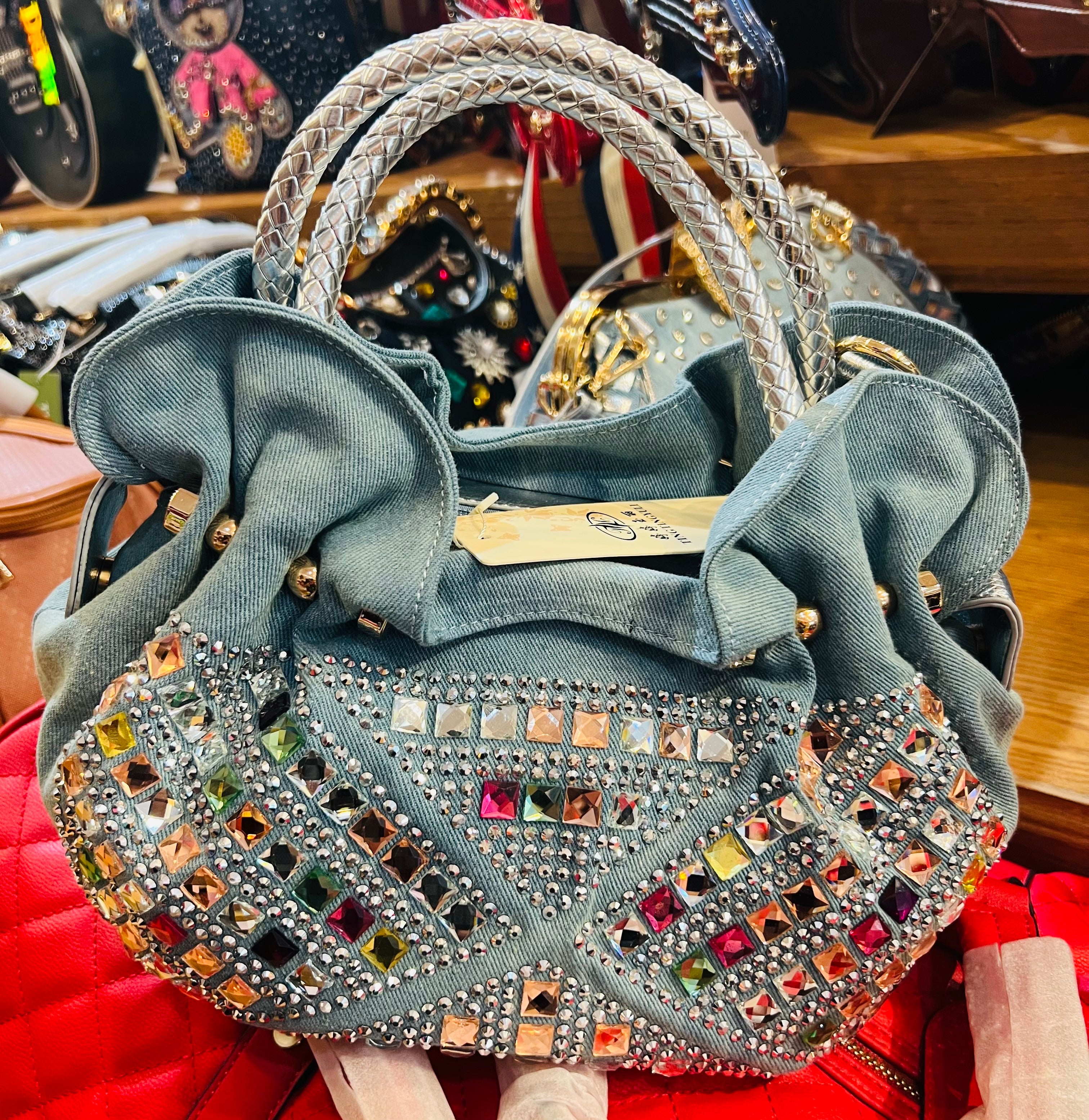 Bling blue Jean purses
