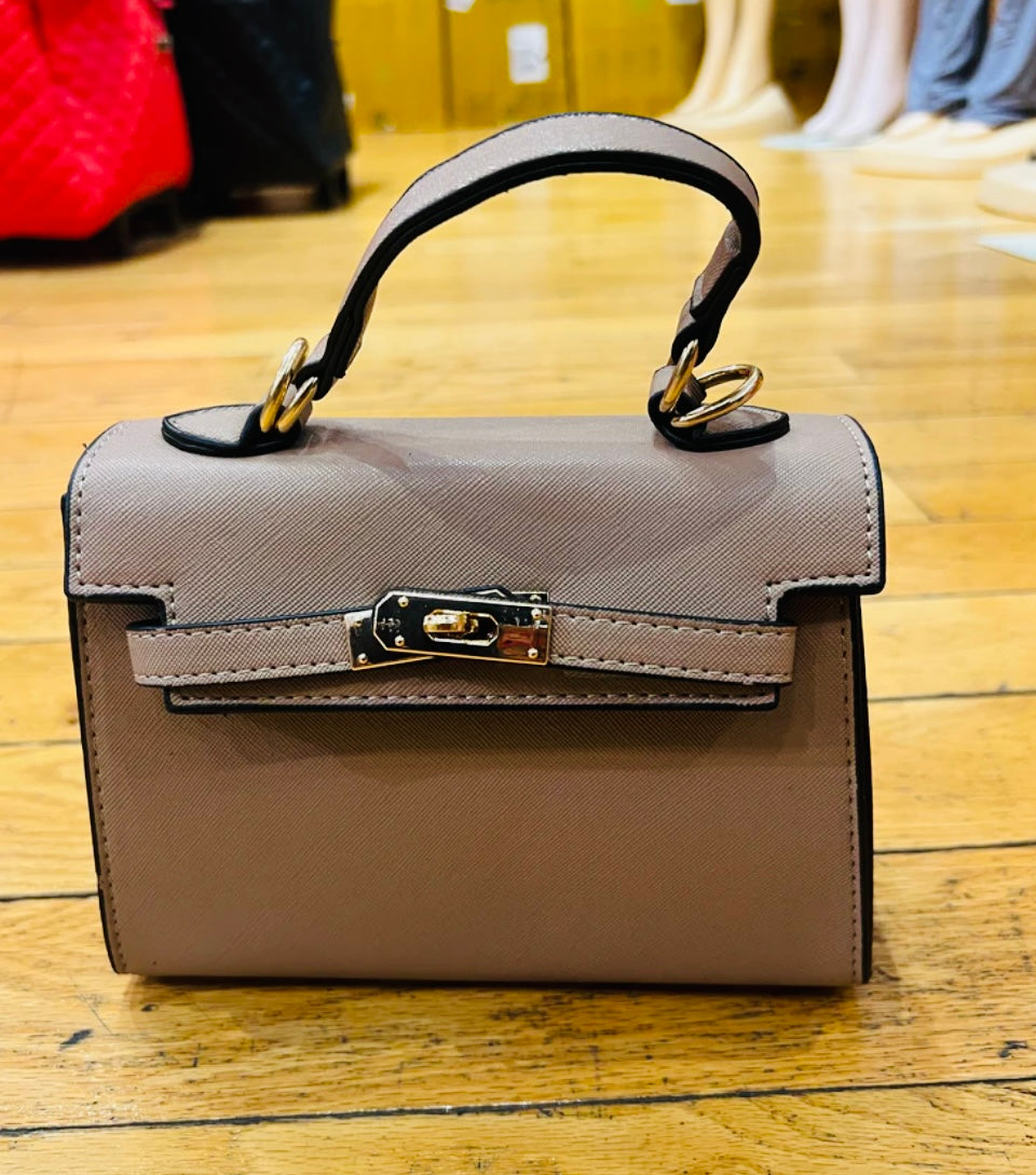 Mini Luxe Top Handle Satchel with Gold-Tone Lock