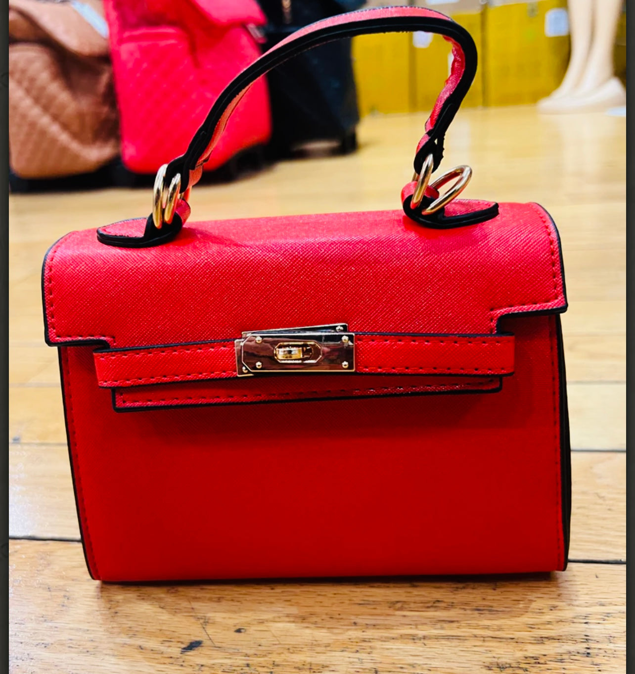 Mini Luxe Top Handle Satchel with Gold-Tone Lock