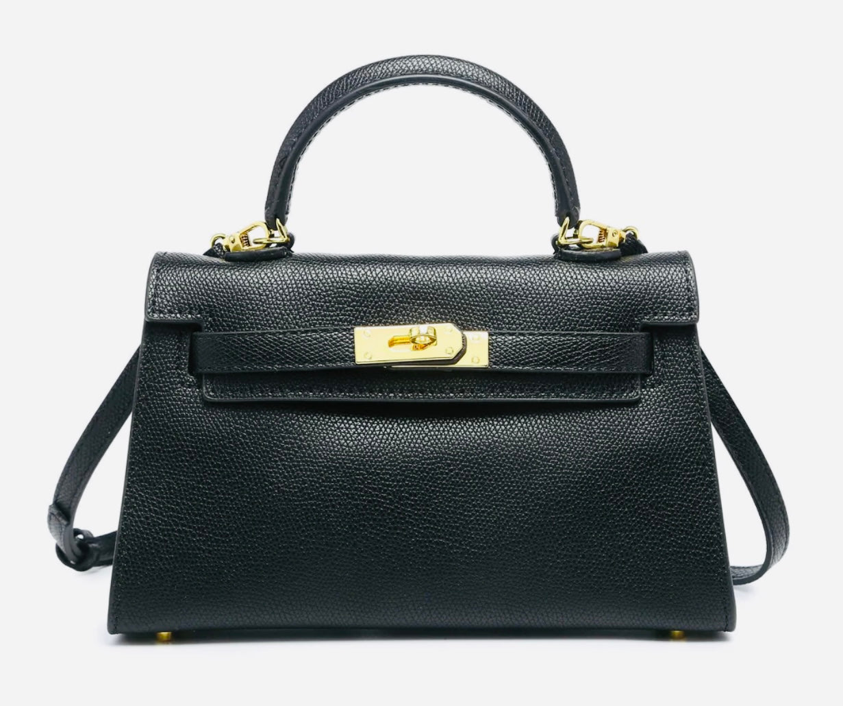 Mini Luxe Top Handle Satchel with Gold-Tone Lock