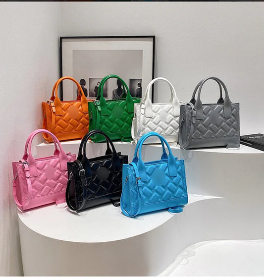 Quilted Top Handle Bag with Adjustable Crossbody Strap