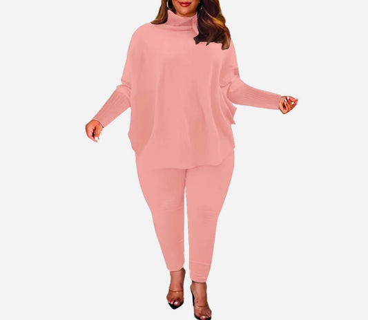 Plus size Bat-sleeve 2pc pants set