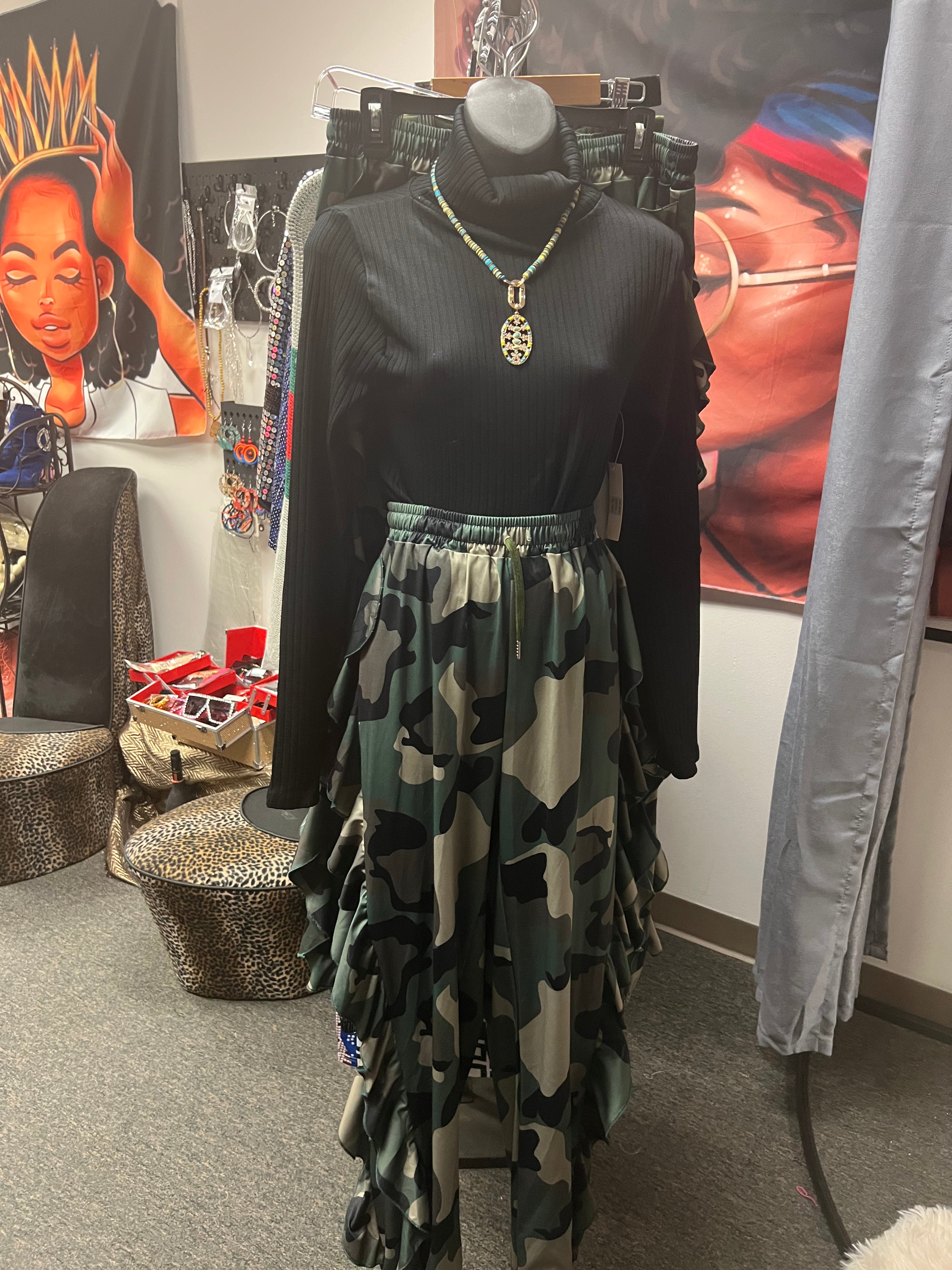 Camo flared Cargo pants